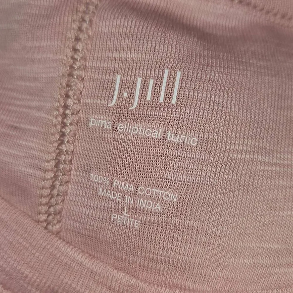 NWT J Jill Womens Rouge Pink Pima Elliptical Tunic Top LP Large Petite - Picture 4 of 4